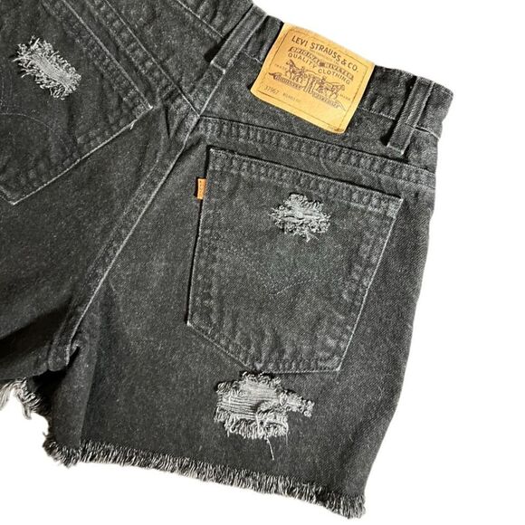 Levi’s vintage Jean shorts cut off black Orange tag size 7 - Picture 7 of 15